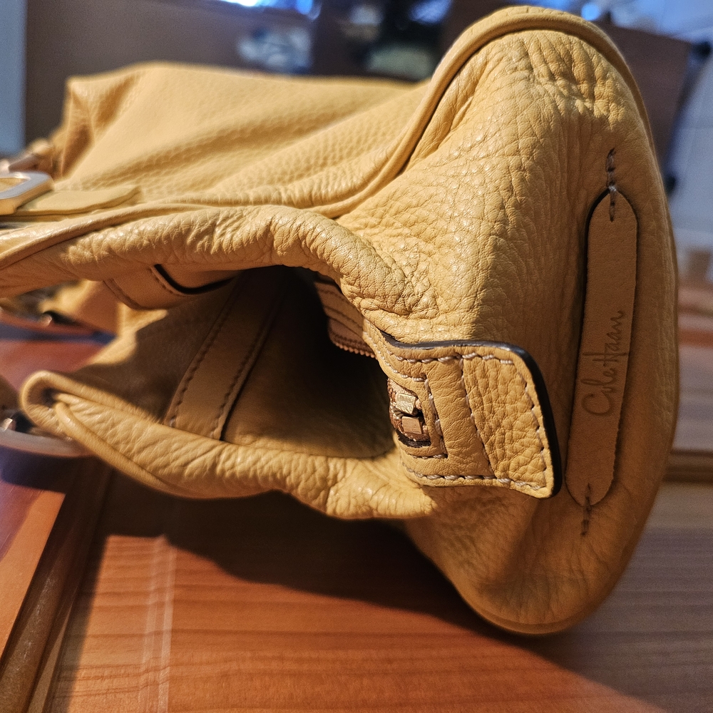 Cole Haan Yellow Leather Shoulder Bag with Slouchy Design - Picture 4 of 16